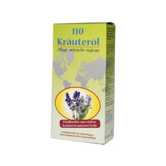 Kr&auml;uter olej 110 - koncentrovan&yacute; bylinn&yacute; olej zo 110 rastl&iacute;n na mas&aacute;ž, osvieženie, relax&aacute;ciu a starostlivosť o telo i myseľ.