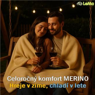 Deka z vlny Merino Natur - 100 % ovčia vlna Merino, priedu&scaron;n&aacute;, hrejiv&aacute; a hypoalerg&eacute;nna deka pre zdrav&yacute; sp&aacute;nok a pohodlie domova.