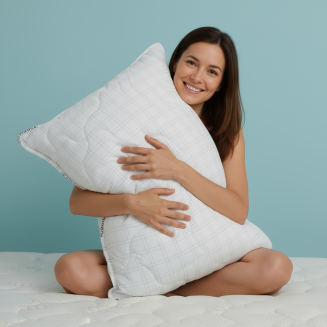 Antistresov&yacute; a antialergick&yacute; vank&uacute;&scaron; s karb&oacute;nov&yacute;mi vl&aacute;knami, ktor&yacute; znižuje elektrostatick&eacute; nap&auml;tie a prin&aacute;&scaron;a pokojn&yacute; sp&aacute;nok.