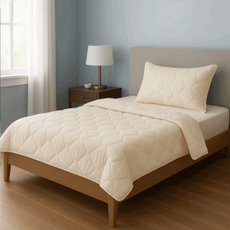 Set papl&oacute;n a vank&uacute;&scaron; WOOLDREAM z pr&iacute;rodnej ovčej vlny je priedu&scaron;n&yacute; a termoregulačn&yacute; komfort pre zdrav&yacute; sp&aacute;nok.