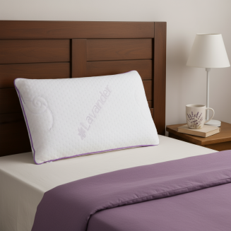 Ortopedick&yacute; vank&uacute;&scaron; Lema Levanduľa z pam&auml;ťovej peny s dvojit&yacute;m poťahom a jemnou levanduľovou v&ocirc;ňou pre relaxačn&yacute; a zdrav&yacute; sp&aacute;nok