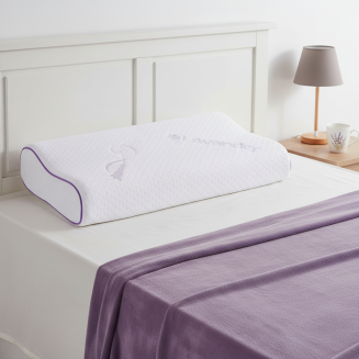 Anatomick&yacute; vank&uacute;&scaron; Lema Levanduľa s dvoma v&yacute;&scaron;kami a levanduľov&yacute;m poťahom pre uvoľnenie krku, regener&aacute;ciu a pokojn&yacute; sp&aacute;nok.