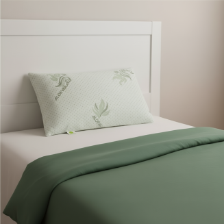 Ortopedick&yacute; vank&uacute;&scaron; Visco Aloe Vera s dvojit&yacute;m poťahom poskytuje oporu krku, uvoľňuje nap&auml;tie a zlep&scaron;uje sp&aacute;nok.