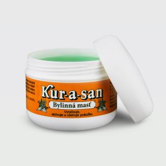 Bylinn&aacute; masť Kur-a-san 150ml. Ide&aacute;lna pre regener&aacute;ciu po fyzickej n&aacute;mahe aj na každodenn&uacute; starostlivosť o nam&aacute;han&eacute; partie tela.