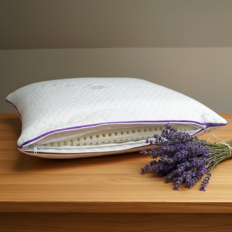Ortopedick&yacute; vank&uacute;&scaron; Lema Levanduľa z pam&auml;ťovej peny s dvojit&yacute;m poťahom a jemnou levanduľovou v&ocirc;ňou pre relaxačn&yacute; a zdrav&yacute; sp&aacute;nok