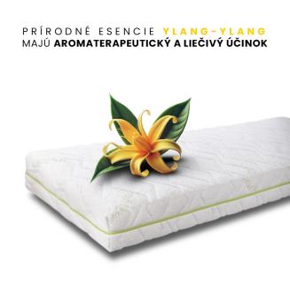 Ylang &ndash; luxusn&yacute; matrac s relaxačnou v&ocirc;ňou a hygienick&yacute;m sn&iacute;mateľn&yacute;m poťahom pre zdrav&yacute; sp&aacute;nok.