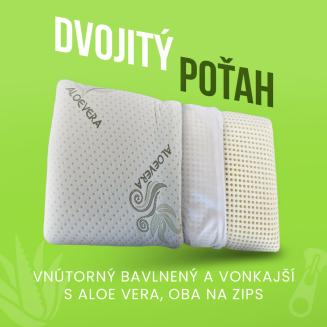 Ortopedick&yacute; vank&uacute;&scaron; Visco Aloe Vera s dvojit&yacute;m poťahom poskytuje oporu krku, uvoľňuje nap&auml;tie a zlep&scaron;uje sp&aacute;nok.
