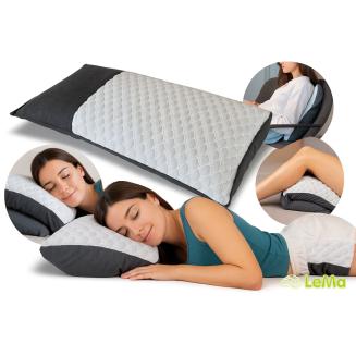 Skladac&iacute; ortopedick&yacute; vank&uacute;&scaron; 43 &times; 73 &times; 14 cm z pam&auml;ťovej peny Visco v rozloženom stave, vhodn&yacute; na spanie a relax.